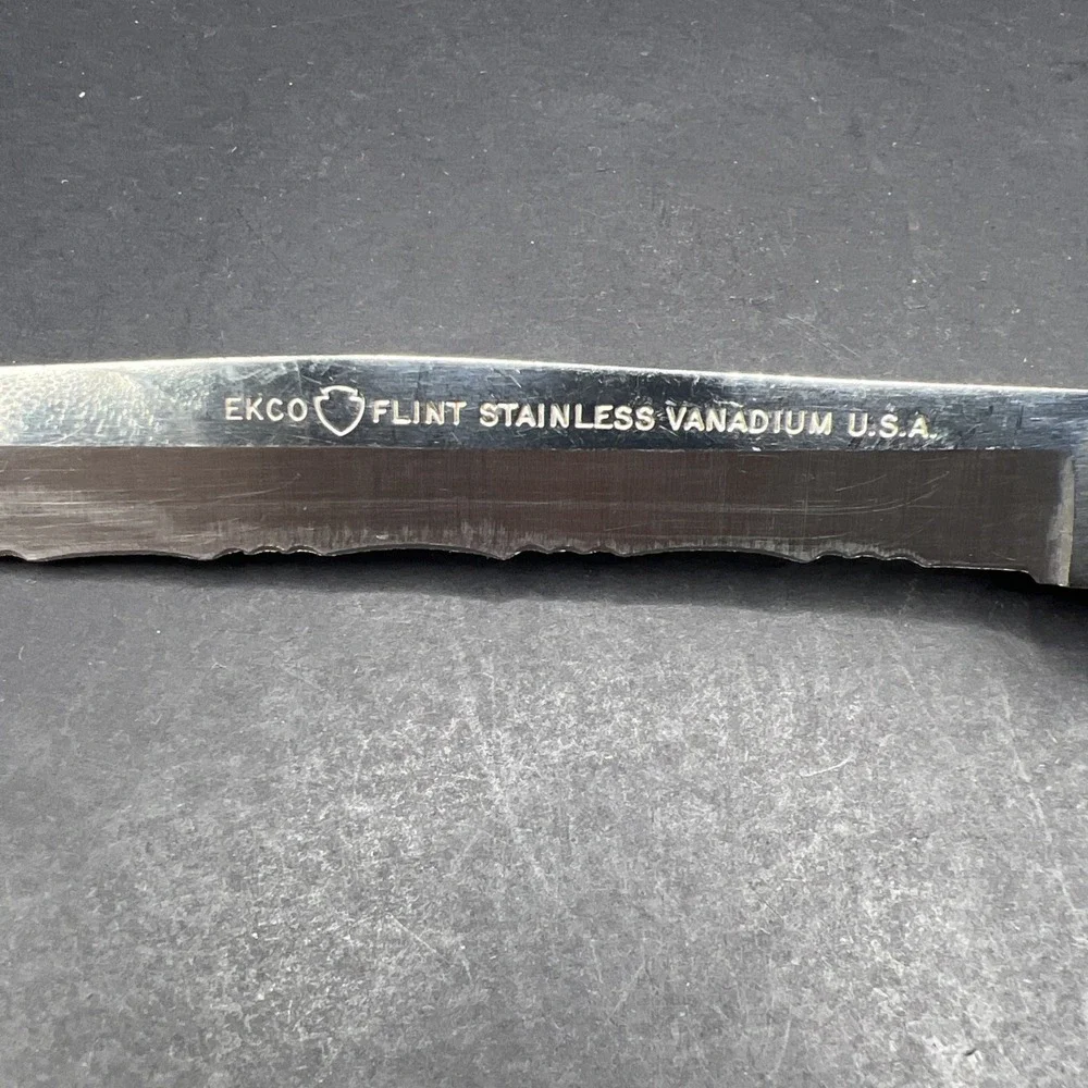 Vtg Ekco Flint Arrowhead Stainless Vanadium 8